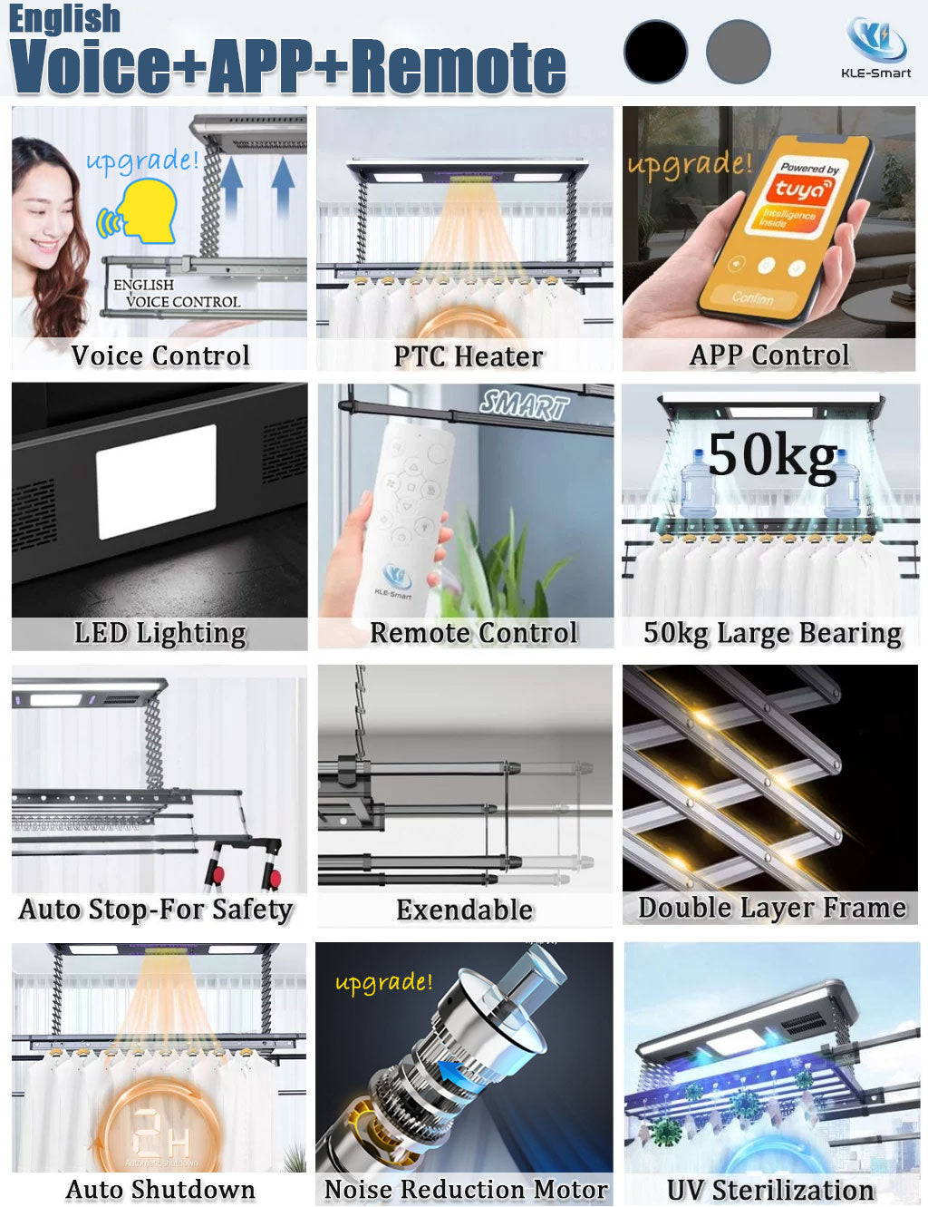 2 DC Fan 3302 - Voice + APP + Remote Control Automated Laundry Rack dryer 【Local Ready Stock + FREE INSTALLATION】