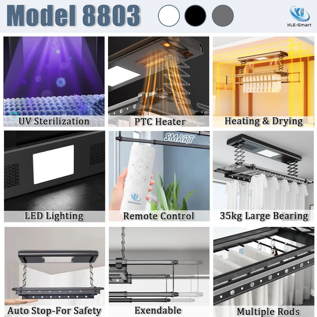 Basic 8803 Automated Laundry Rack dryer 【Local Ready Stock + FREE INSTALLATION】