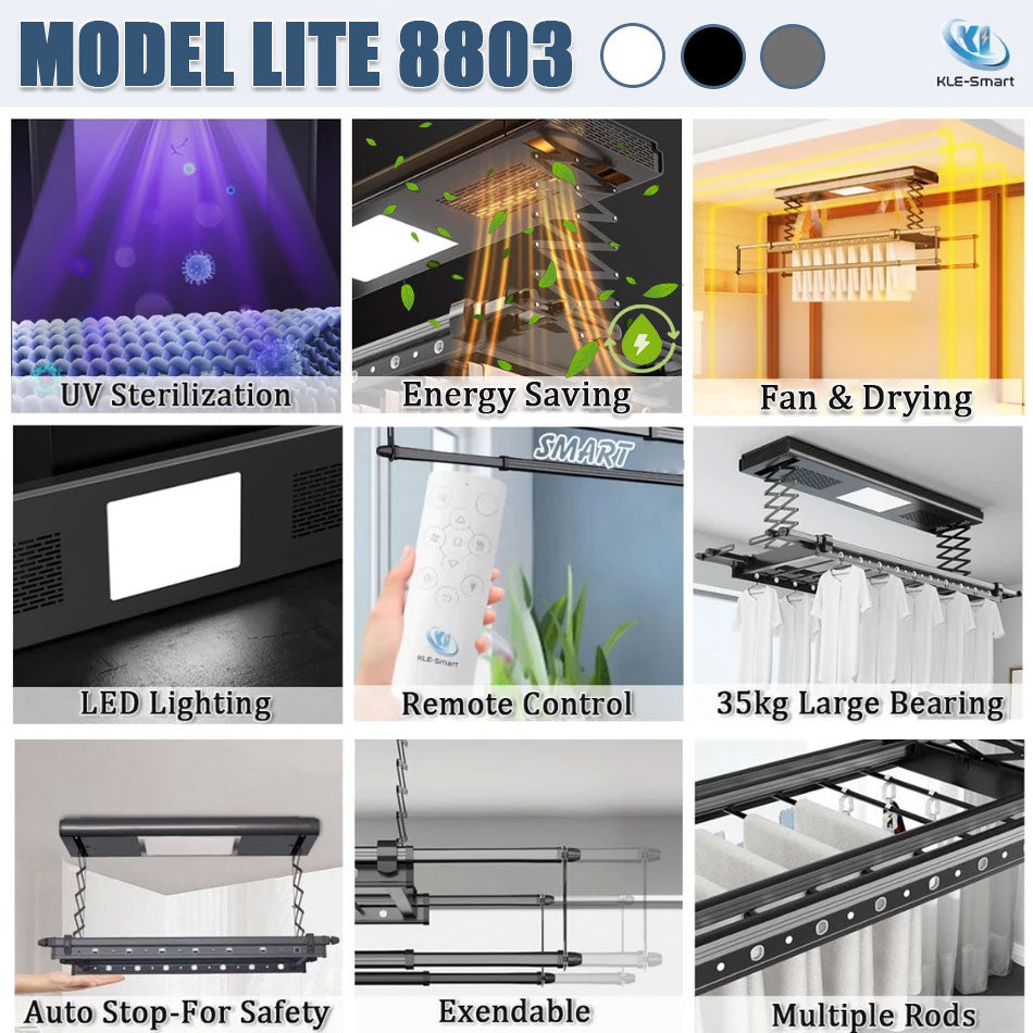Lite 8803 Automated Laundry Rack dryer 【Local Ready Stock + FREE INSTALLATION】