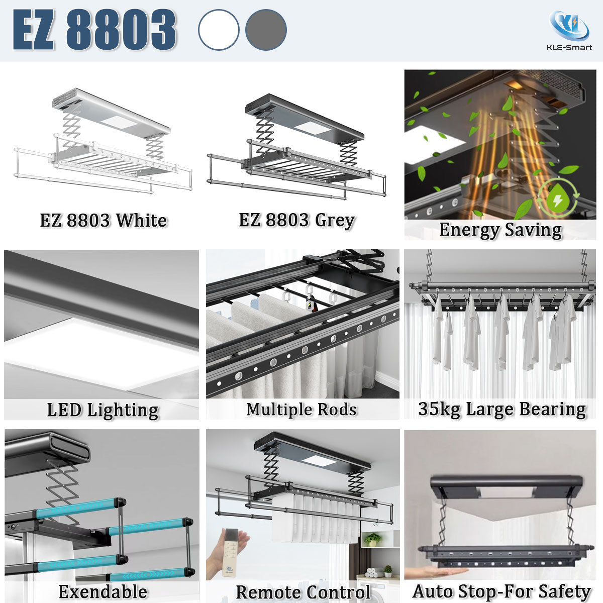 EZ 8803 Automated Laundry Rack dryer 【Local Ready Stock + FREE INSTALLATION】