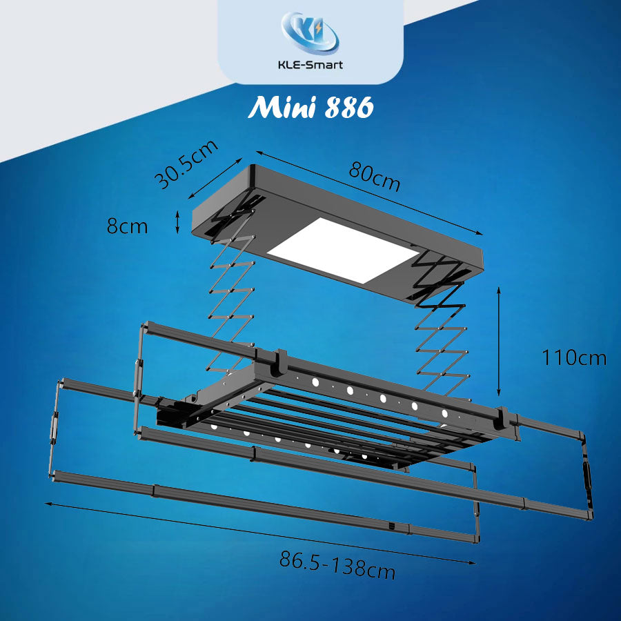 Mini 886 Automated Laundry Rack dryer 【Local Ready Stock + FREE INSTALLATION】