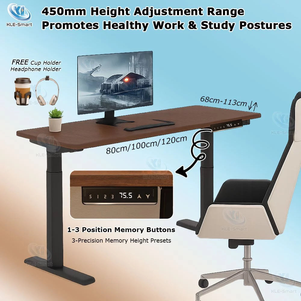 Adjustable Electric Table Standing Desk Gaming Table Computer Table Electric Lifting Table SG 【Local Ready Stock】